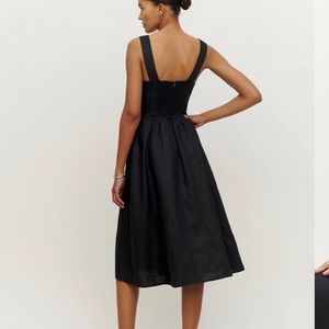 Reformation-Tagliatelle black linen dress. Size 4. Like new